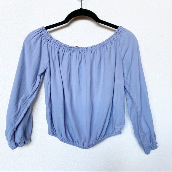 Brandy Melville Off the Shoulder Blue Top One Size - Picture 1 of 9